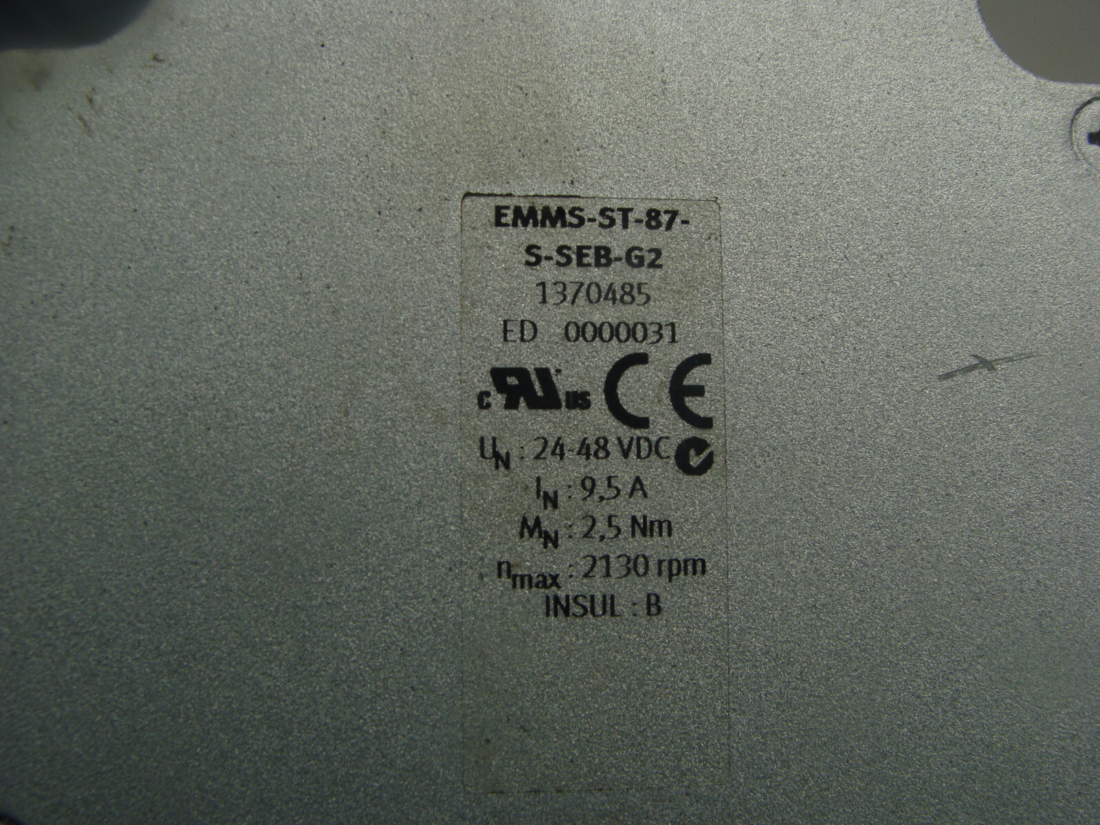 FESTO STEPPER MOTOR EMMS-ST-87-S-SEB-G2 W/NEUGART GEAR PLE080-008-SFSB3AE-E11