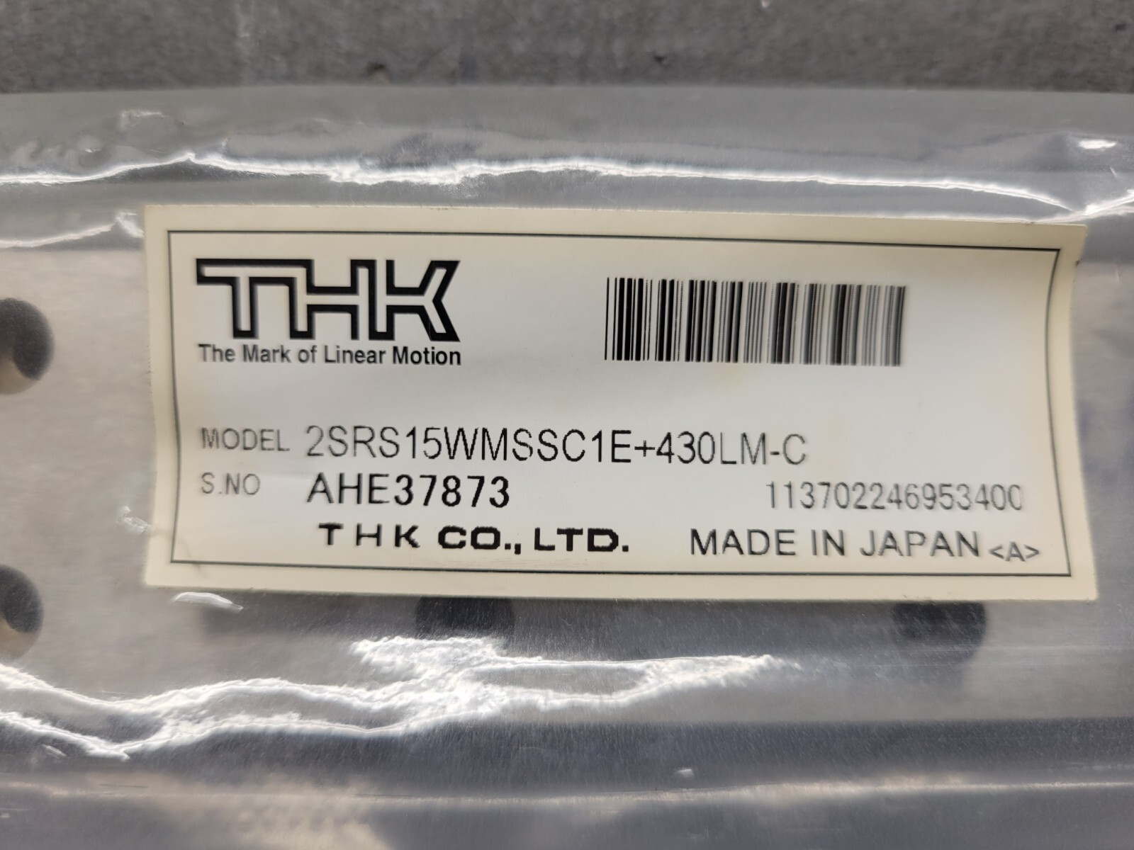 THK 2SRS15WMSSC1E-430LM-C Slide Table.