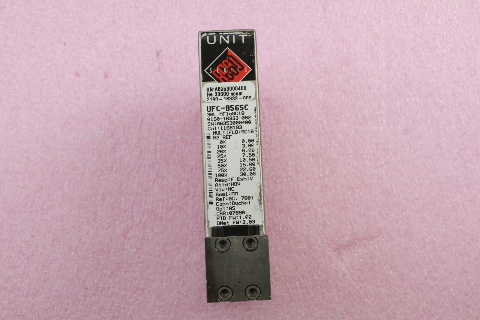 CELERITY UNIT 8560 MULTIFLO UFC-8565C FLOW METER He 3000 sccm