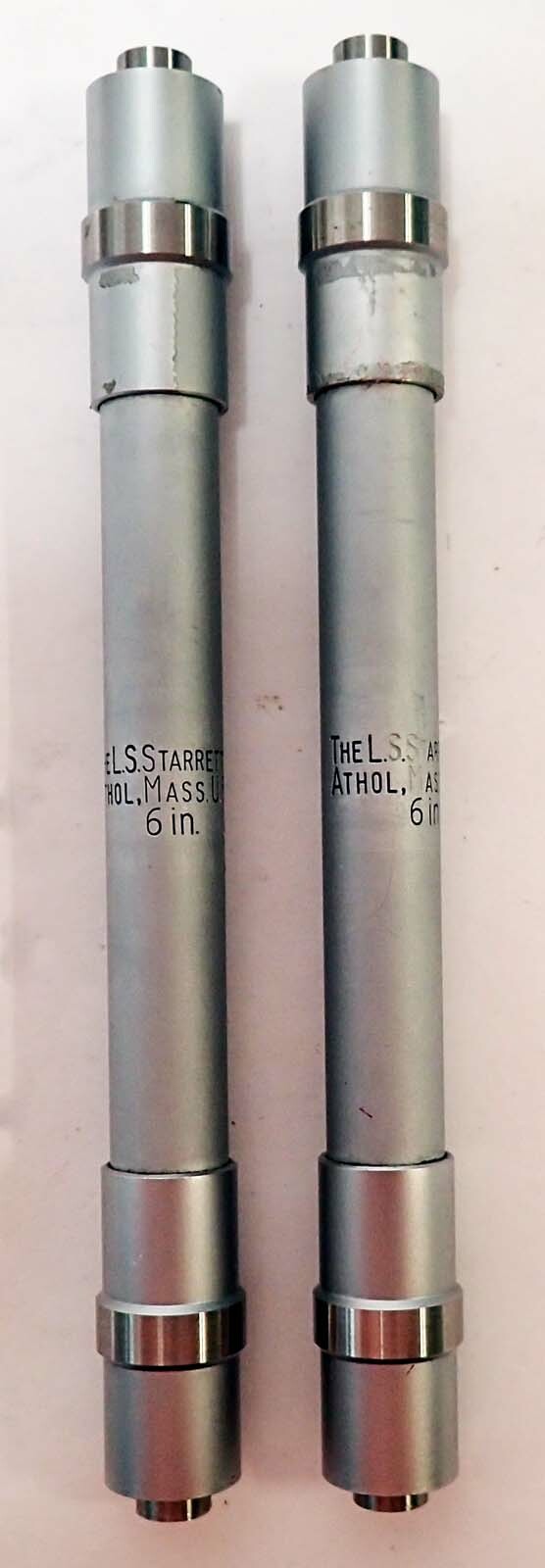 STARRETT 244 11 PIECE PRECISION END MEASURING ROD SET w/MICROMETER & WOODEN CASE