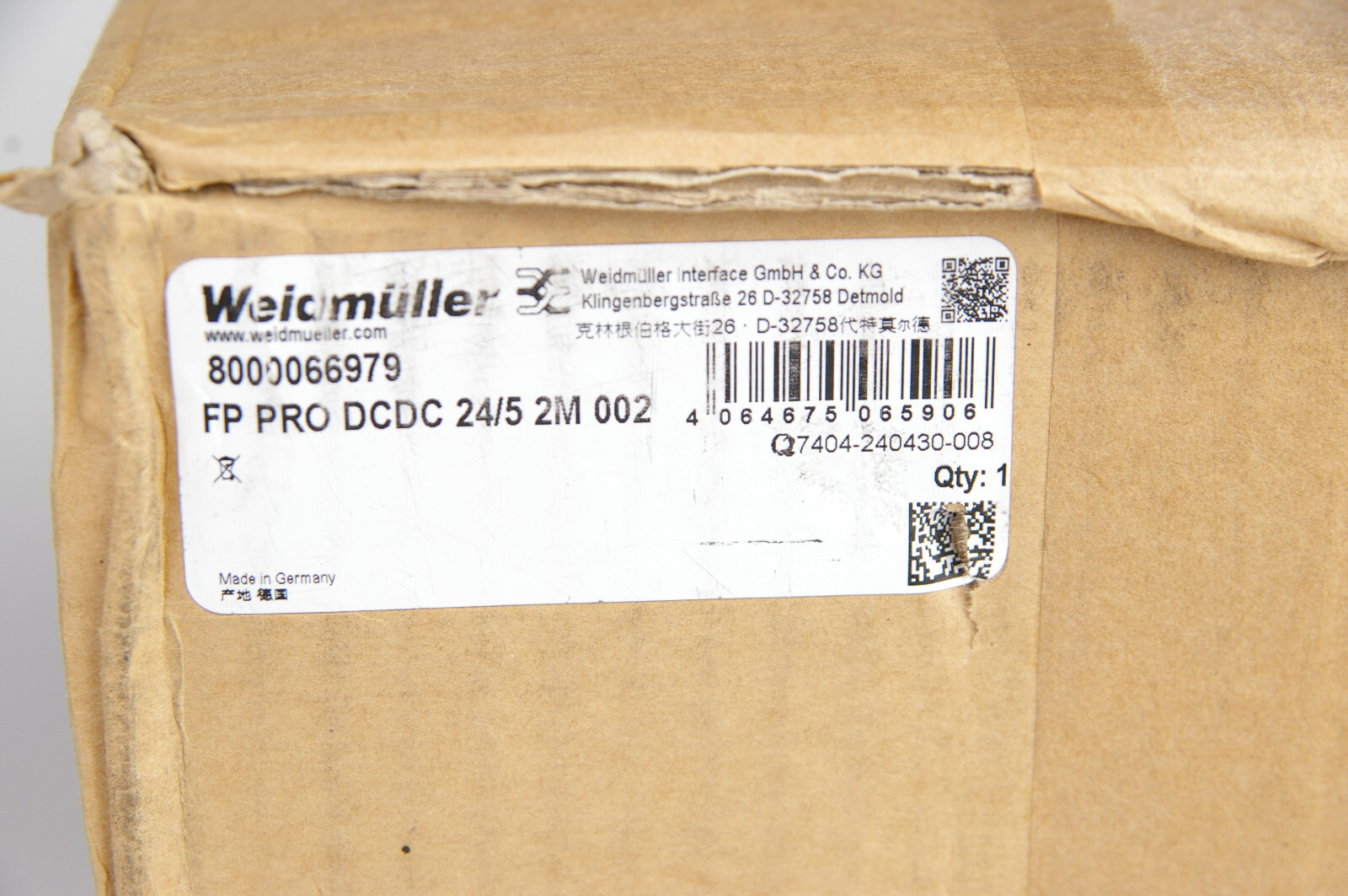Weidmuller 8000066979 FP PRO DCDC 24/5 2M 002 Machinery field power systems