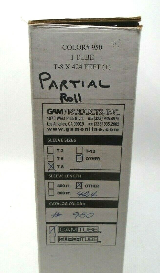 GAMTUBE Gel Sleeve Fits Over Fluorescent Tube Lighting T-8 200 Ft Color #950