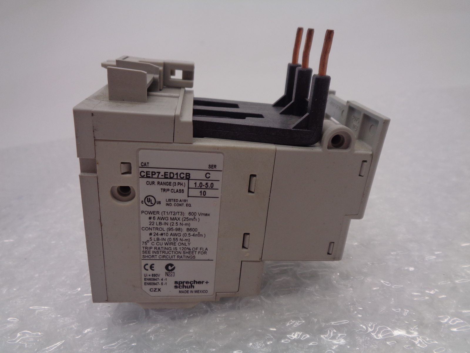 SPRECHER+SCHUH CEP7-ED1CB SER.C RELAY 600V UNMP