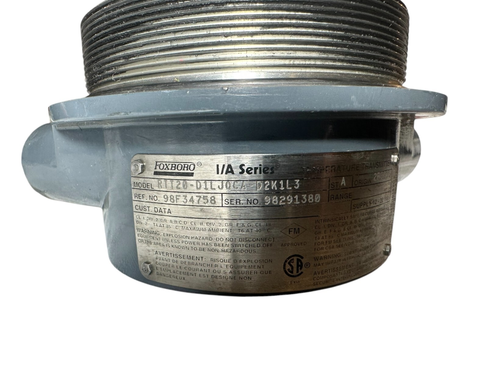 Foxboro I/A Series Temperature Transmitter RTT20-D1LJOCA-D2K1S – 12–30VDC