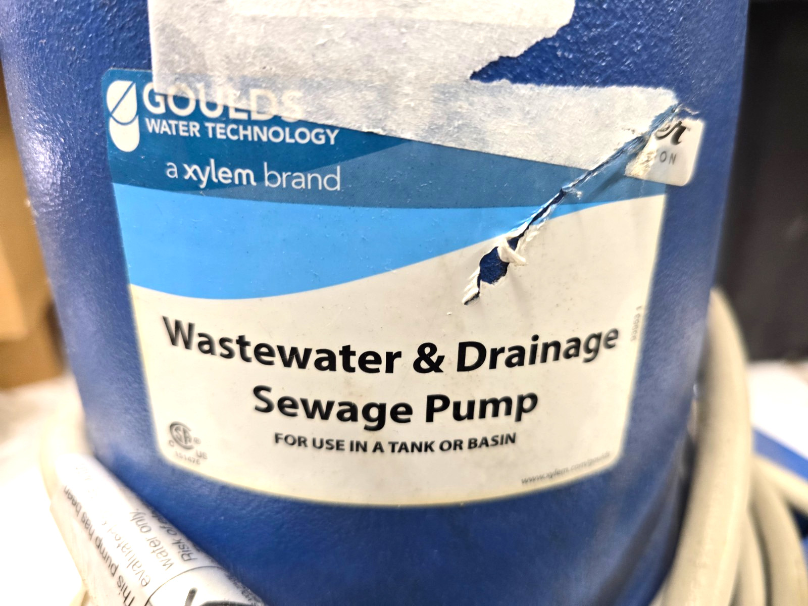 NEW Goulds WS2012BHF 2 HP 3450 RPM 230VAC Sewage Ejector Pump *DAMAGED CORD*