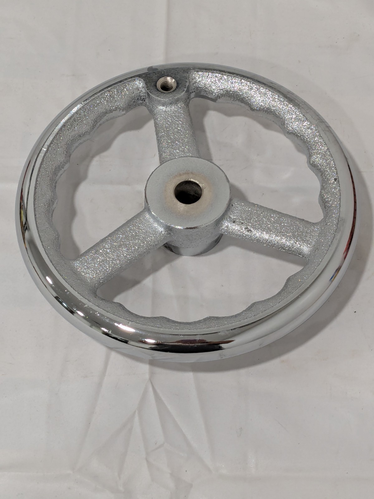 GIBRALTAR 8″ Spoked Straight Handwheel: Chrome-Plated 3 Spokes FCIHW-8-STR-G