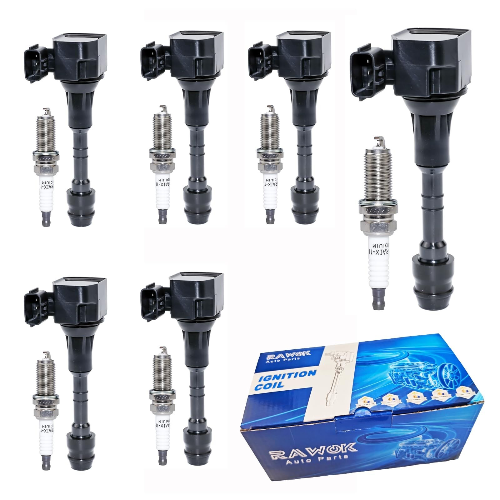 UF349 Ignition Coil Pack with Double Iridium Spark Plugs Set for 3.5 4.0 V6 N…