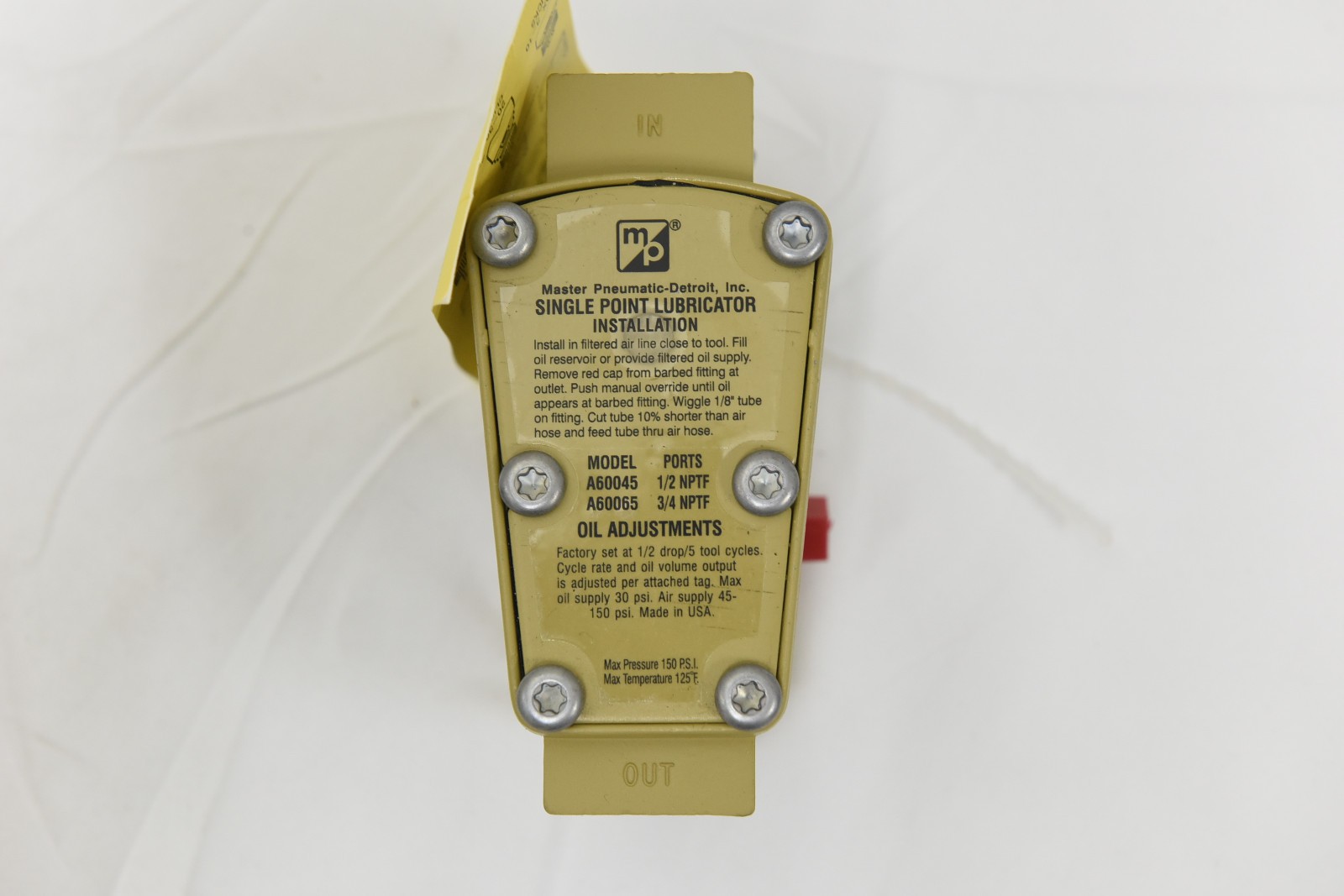 Master Pneumatic A60045 Single Point Lubricator