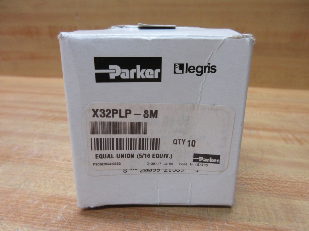 Parker X32PLP-8M Push To Connect Fitting 32PLP-8M (Pack of 10)
