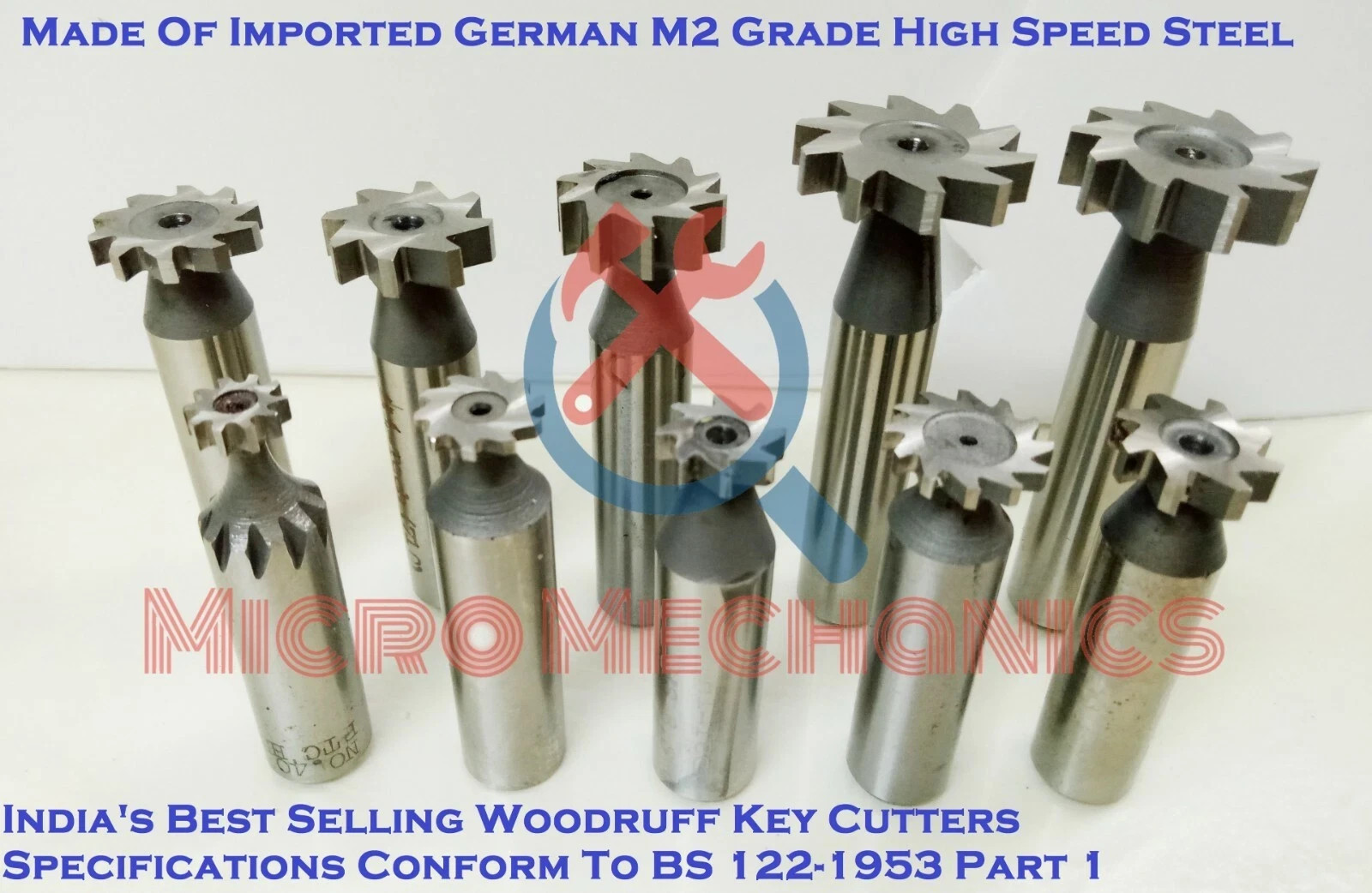 10 Pieces HSS Woodruff Key Cutters Set Made Of German Imported M2 Grade HSS Best