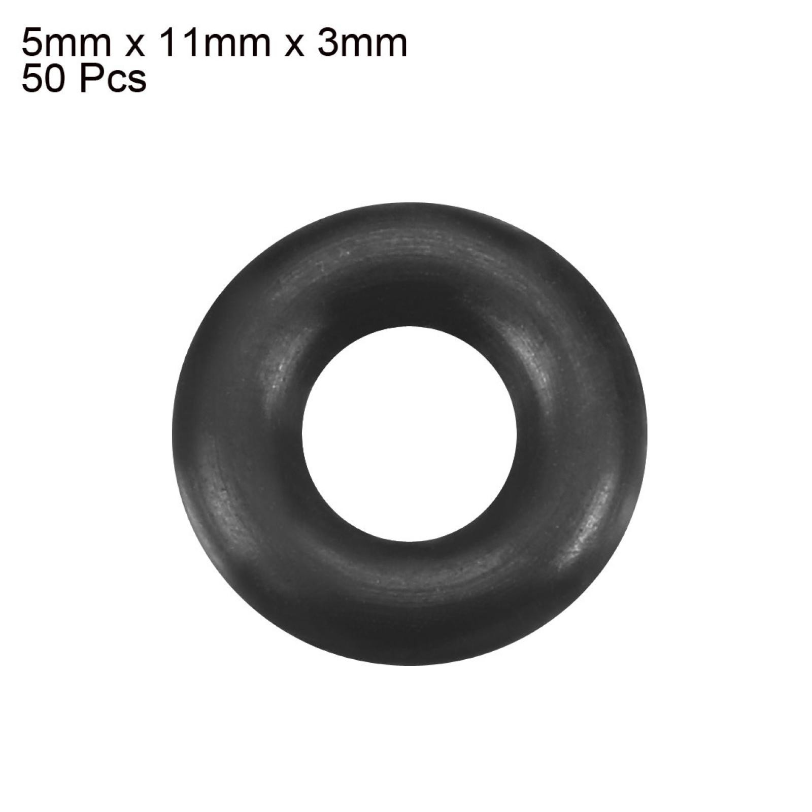 50 Pcs 5mm x 11mm x 3mm Nitrile Rubber Shielding O Ring Gasket Washer