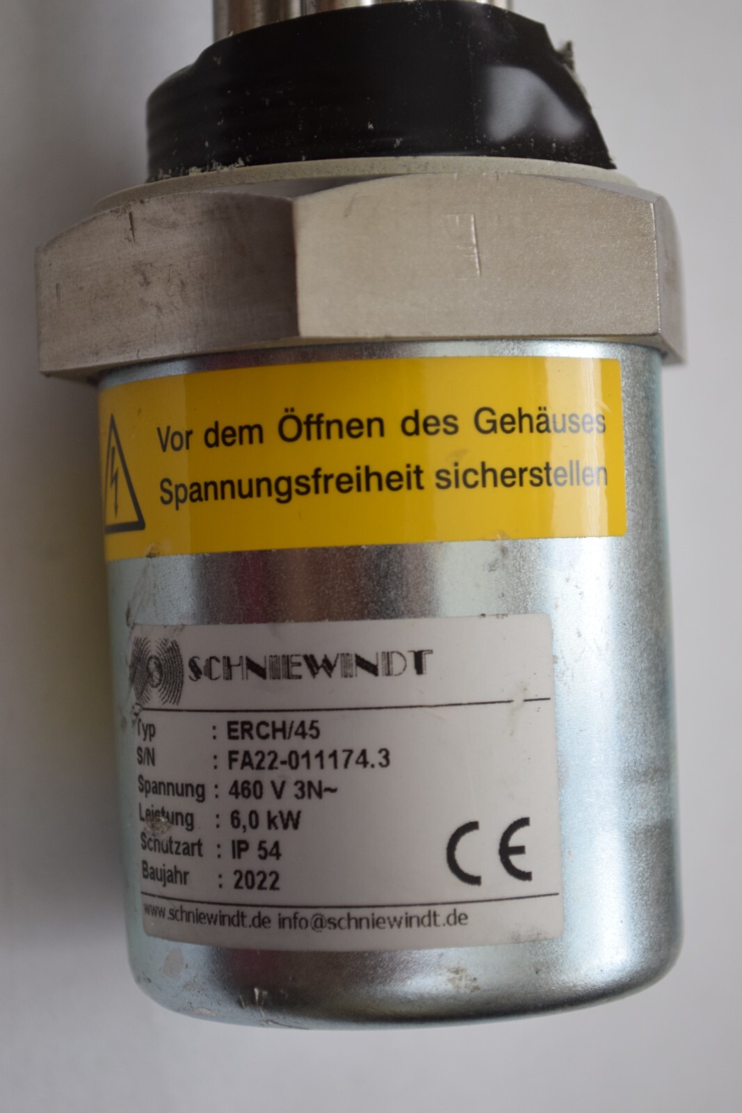 SCHNIEWINDT ERCH/45 SCREW-IN RADIATOR HEATER 480V, 3N, 6000W, IP54 – NNB