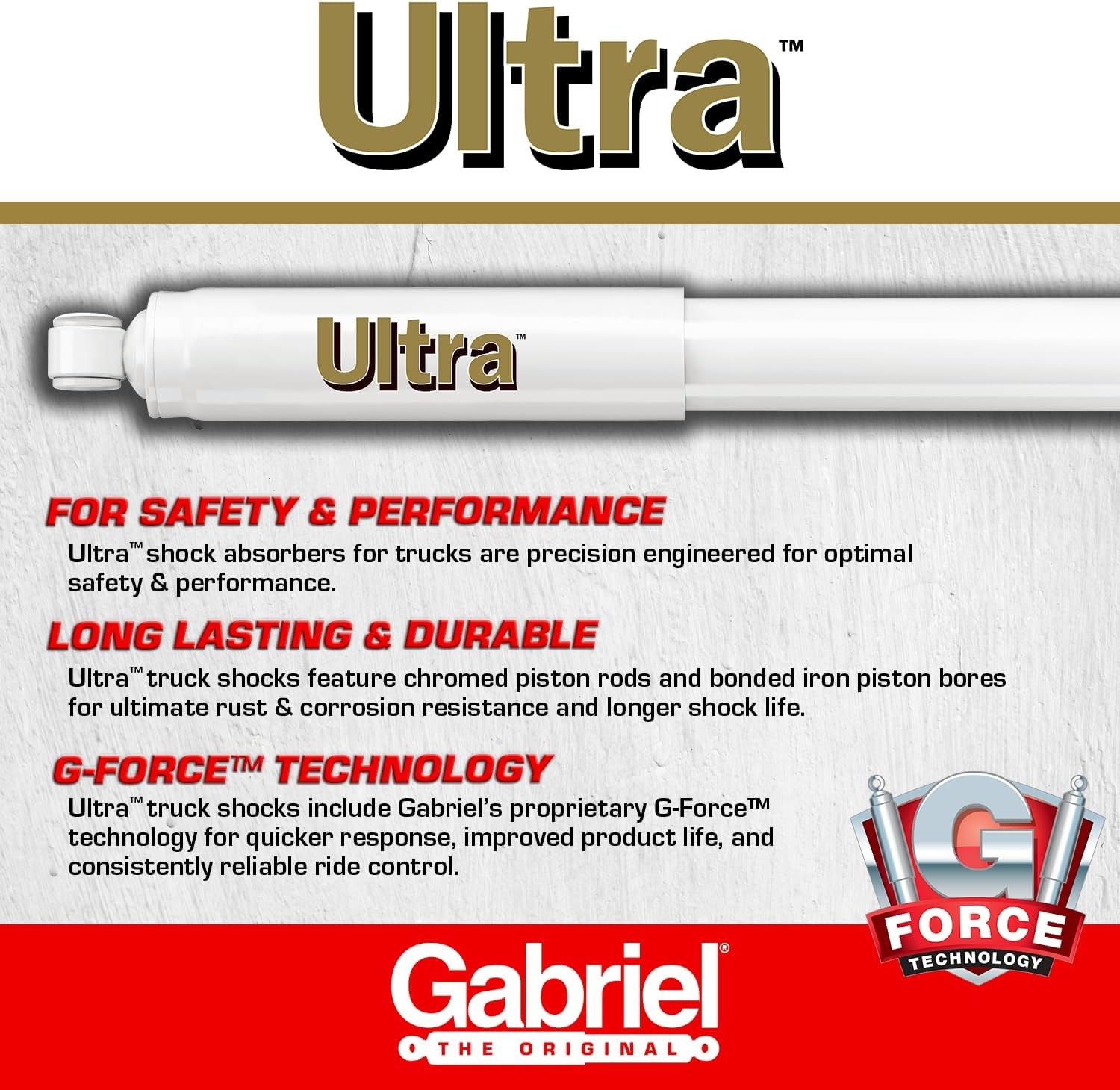 G63959 Ultra Truck Rear Shock Absorbers for Chevrolet Silverado 1500 Base 1500