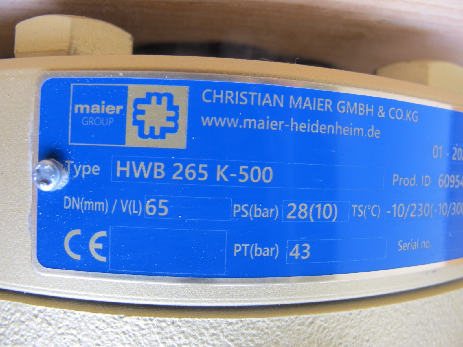 New CHRISTIAN MAIER HWB 265 K-500 Rotary Joint 28 PSI 10 bar HWB265 K500 Union