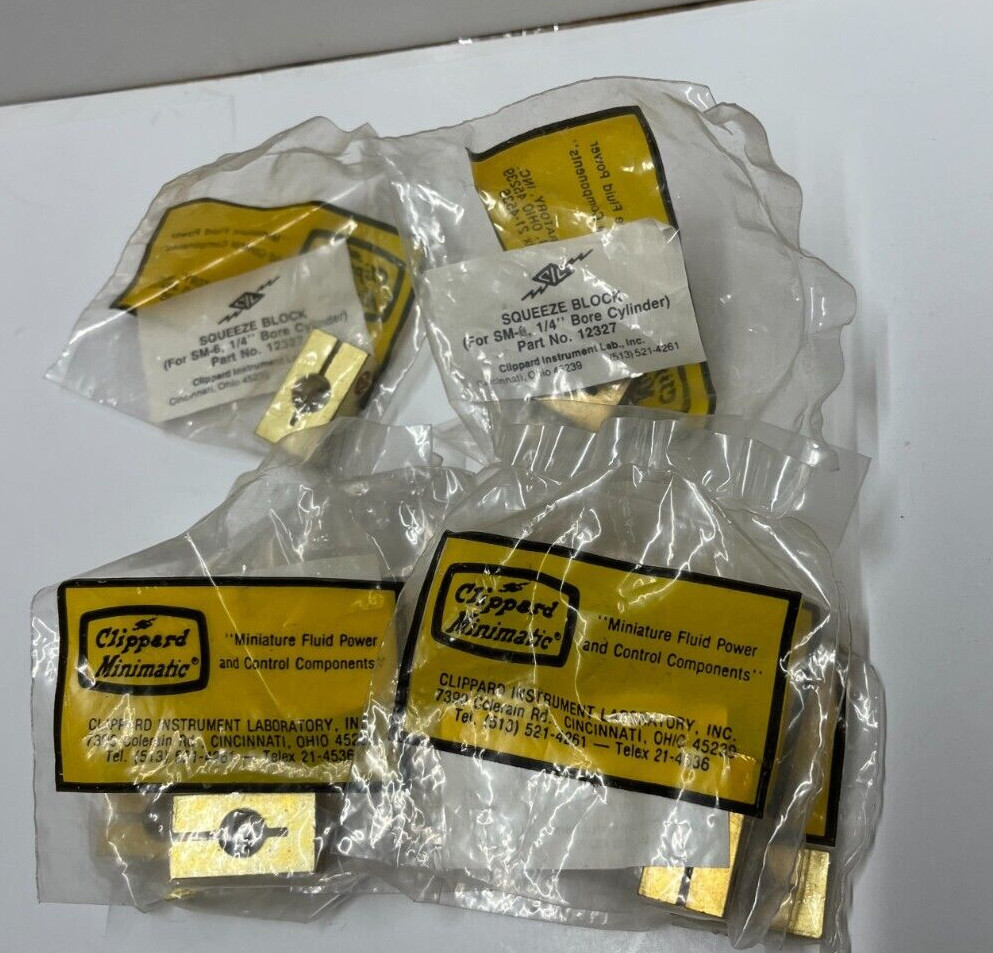 Lot of 8 New Clippard 12327 Squeeze Block for SM-6 1/4″ Bore Cylinder