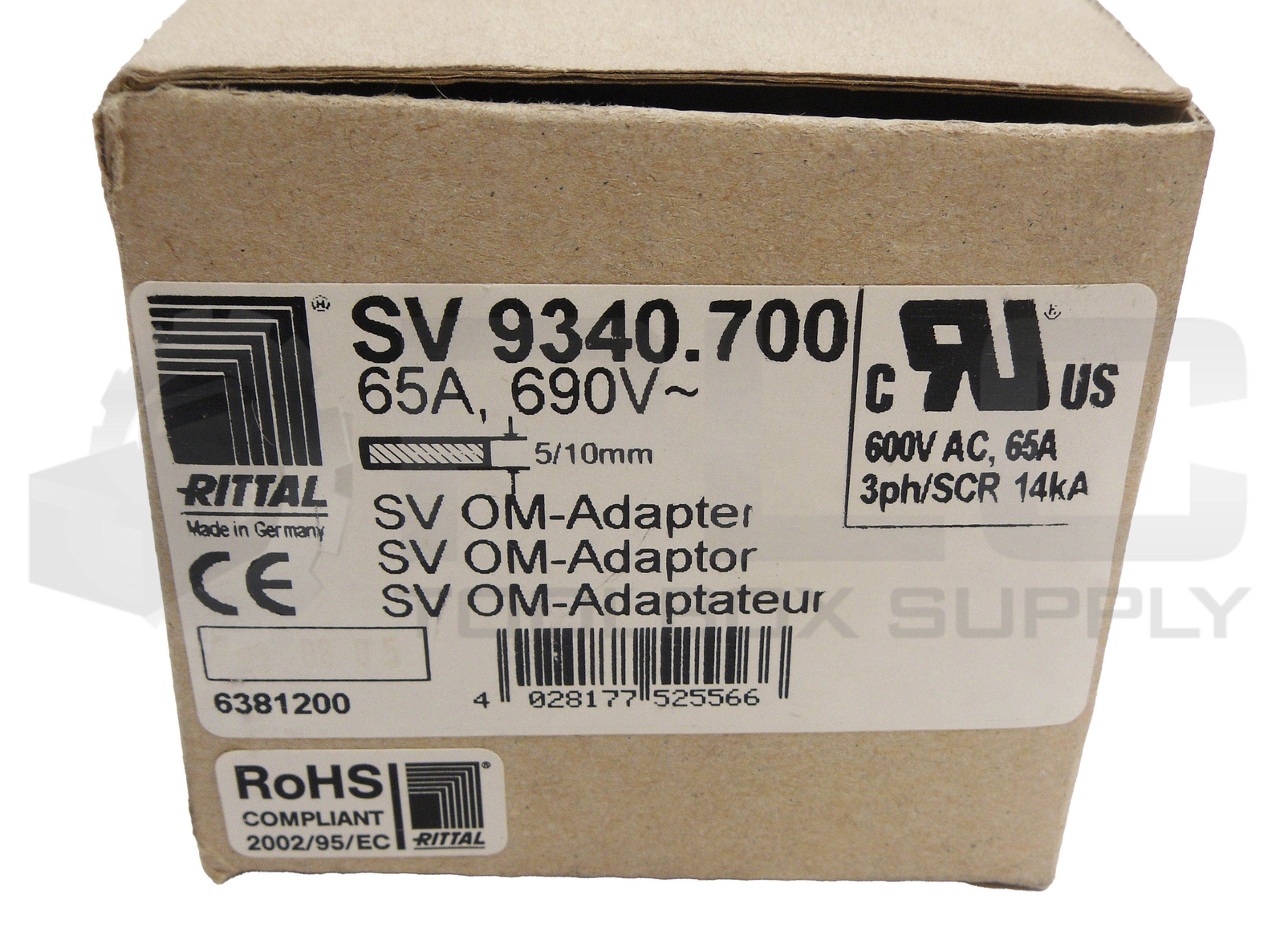 NEW RITTAL SV 9340.700 SV OM-ADAPTER 600VAC 65A 3PH