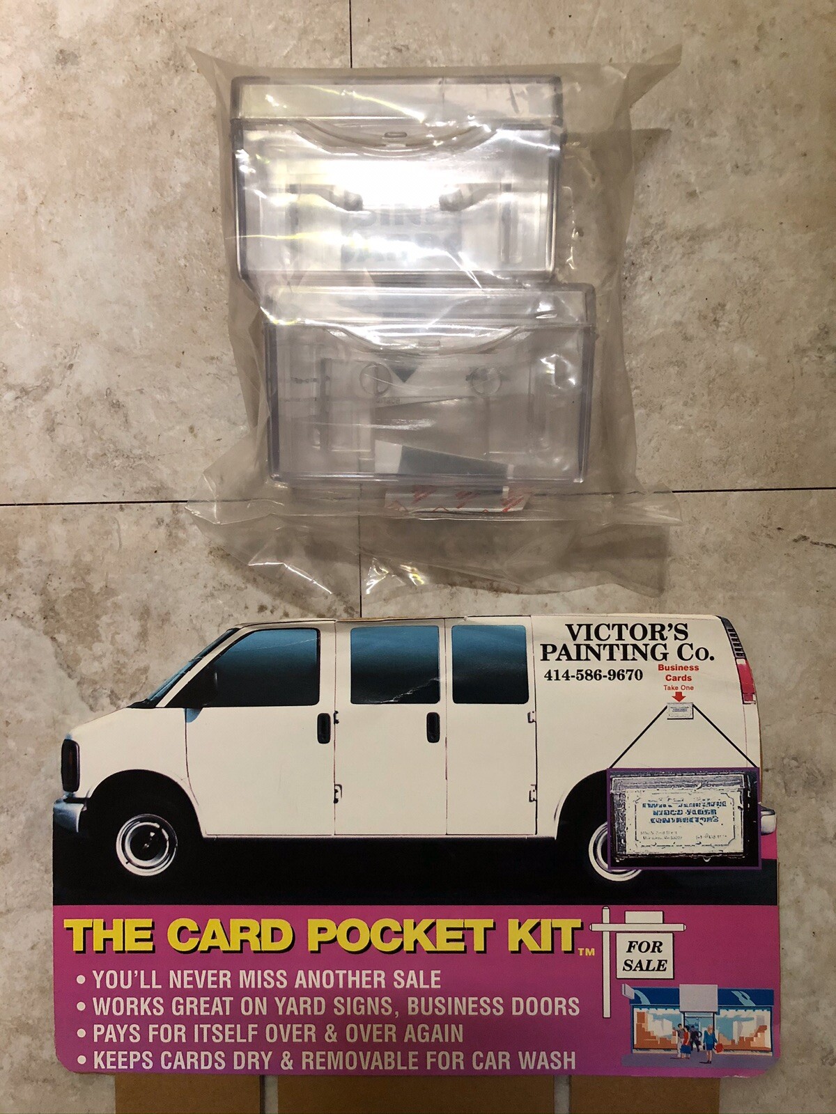 Outdoor Acrylic Business Card Holders for Vehicle Adbox Door Pack of 2