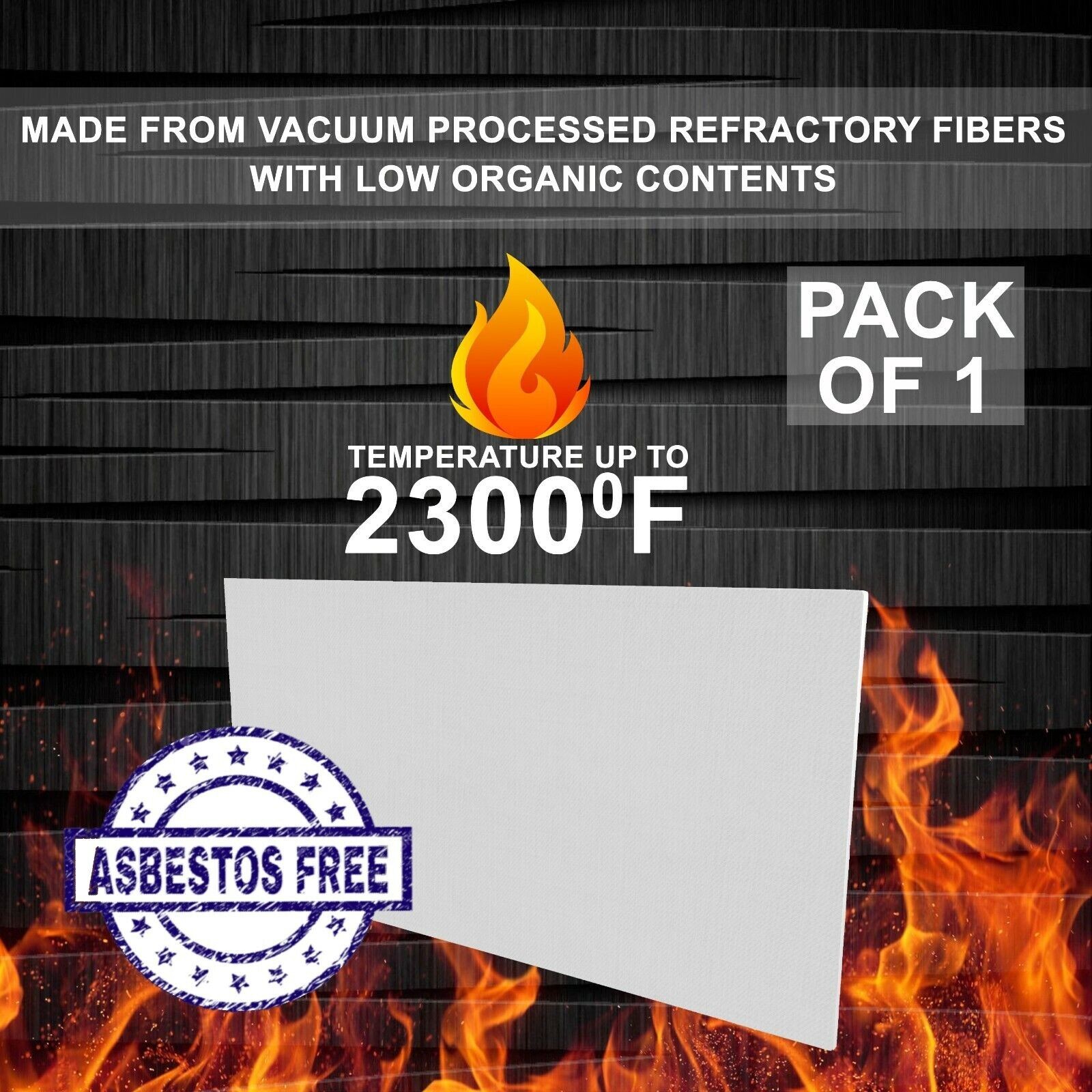 0.47″ Refractory Ceramic Fiber Insulation Board 2300F 12″ x 24″