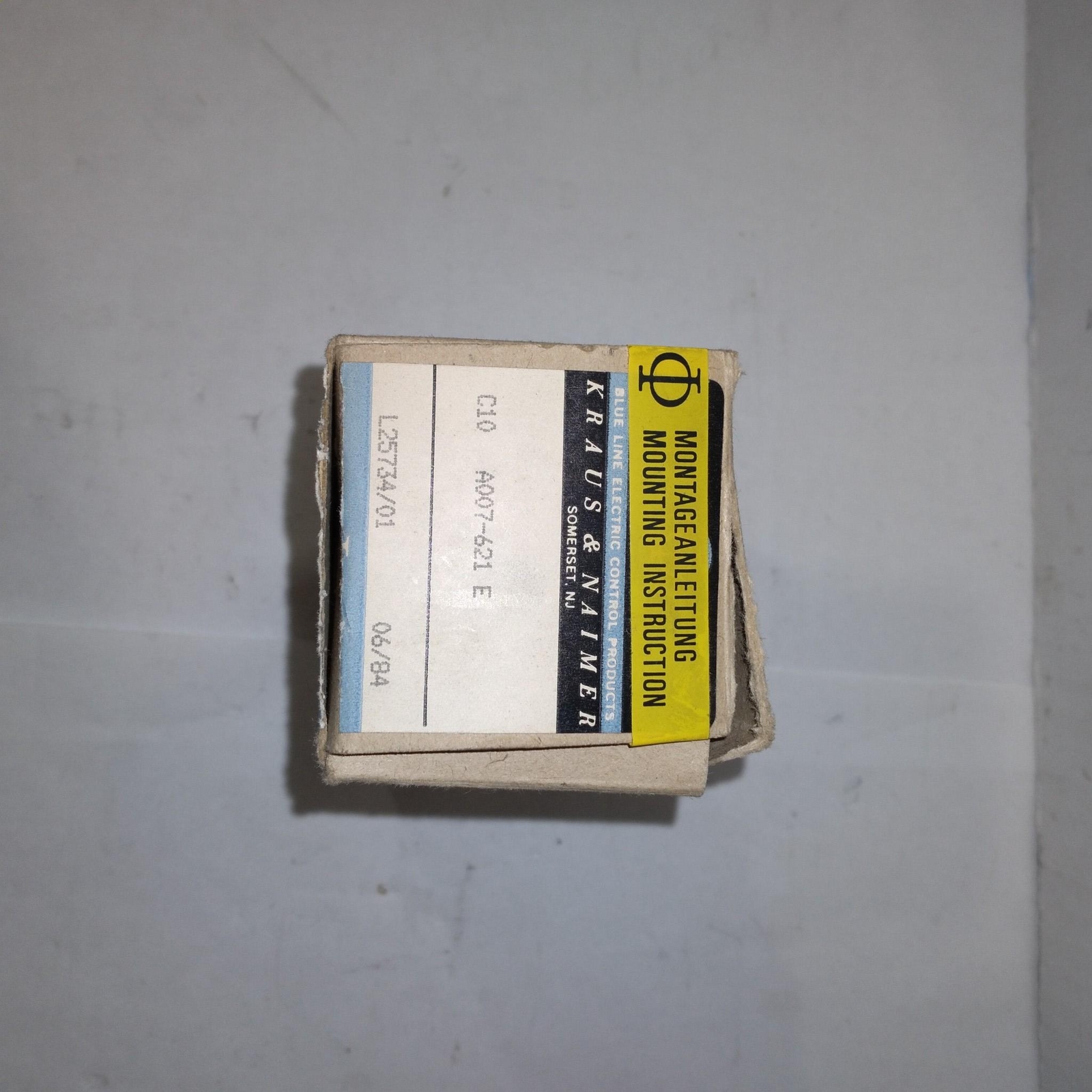 KRAUS & NAIMER A007-621 E C10 L25734/01 VDE0660-1/BS 5419 6-20A 240-660V