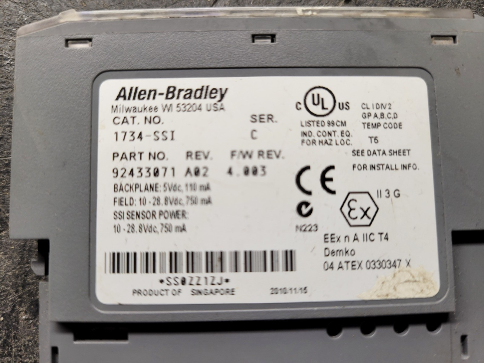 Allen Bradley #1734-SSI Output Module.