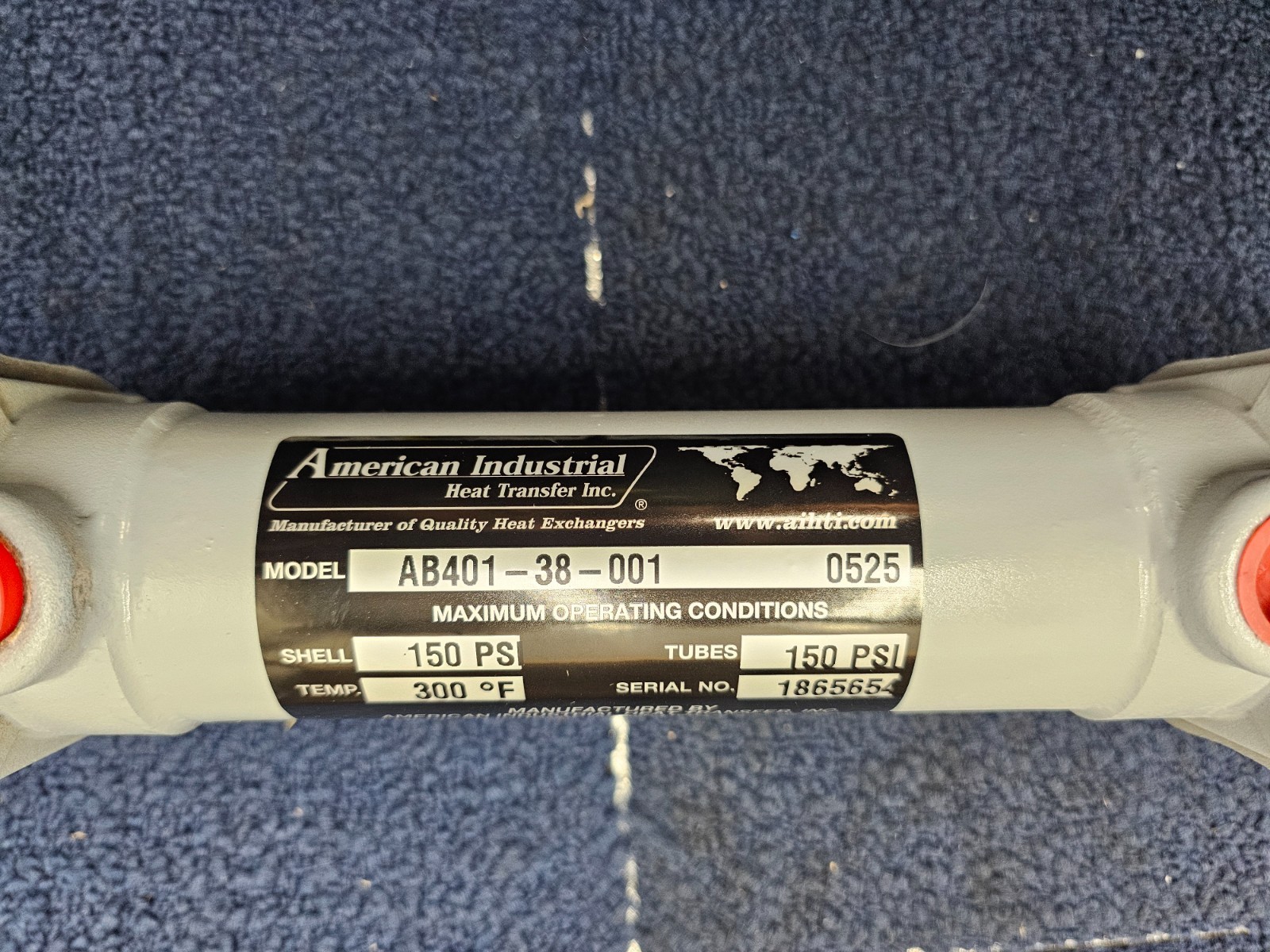 American Industrial AB-401-38-001 Heat Exchanger 150PSI Shell 300F Temp 150PSI