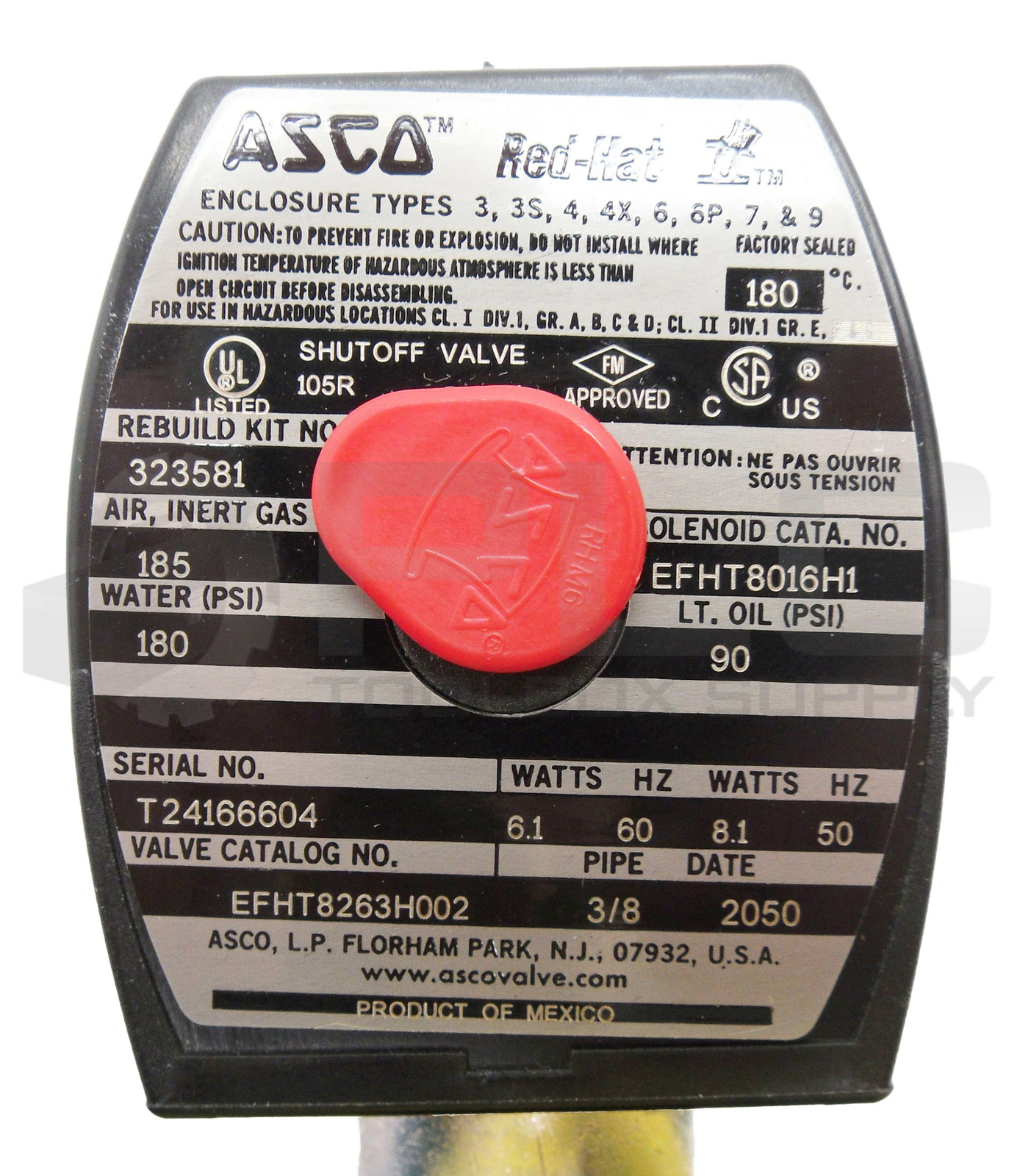 NEW ASCO REDHAT II EFHT8263H002 SOLENOID VALVE 3/8″ PIPE & 238414-032-D MP-C-090