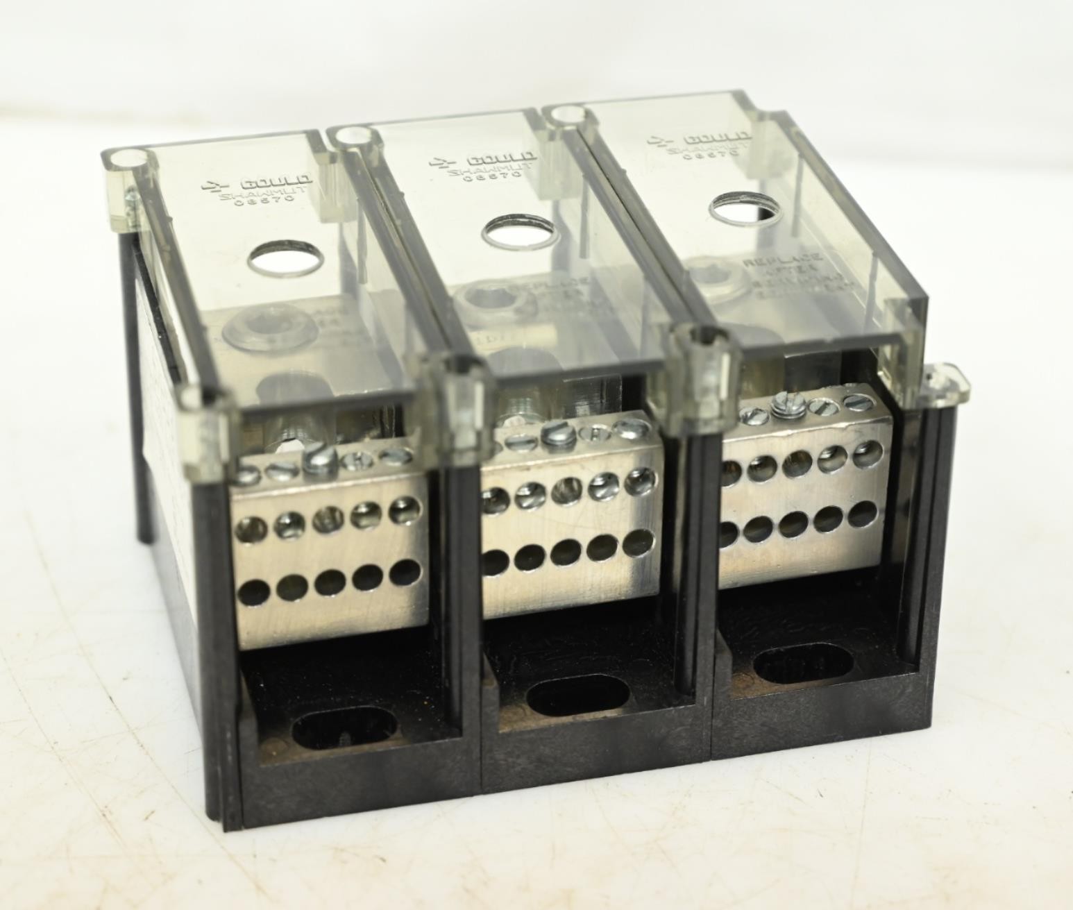 Gould Shawmut 67653 Power Block 350MCM-#6 X(10) #6-#14 3 Pole PC 600V CU9AL 90C