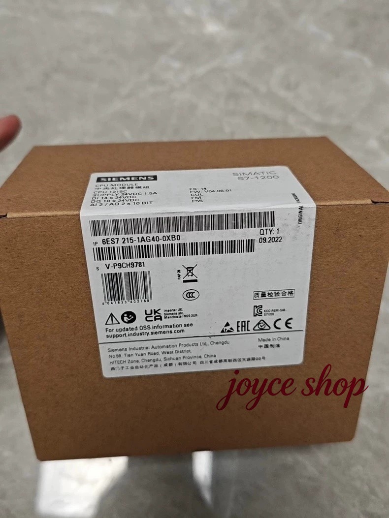1piece NEW SIEMENS 6ES7215-1AG40-0XB0 DC 6ES7 215-1AG40-0XB0 CPU 1215C