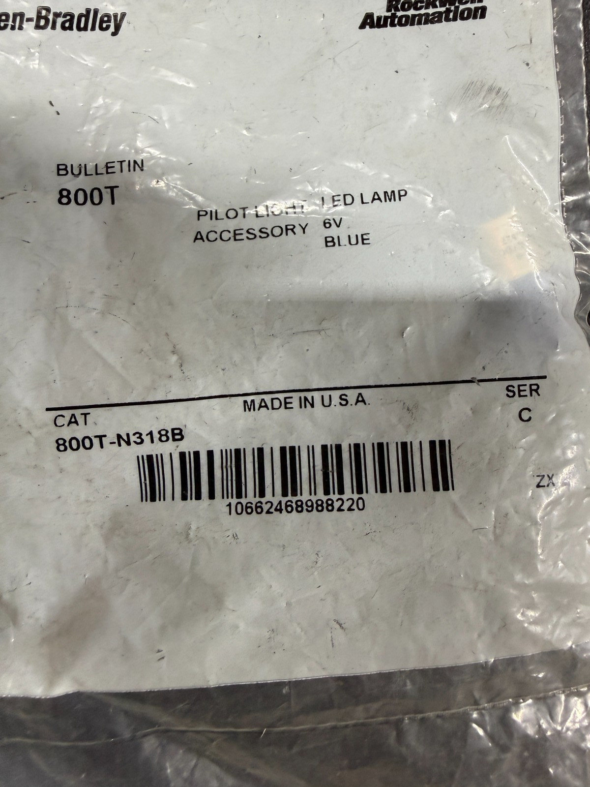 Allen-Bradley 800T-N318B Pilot Light LED Lamp, Blue – ITEM#733