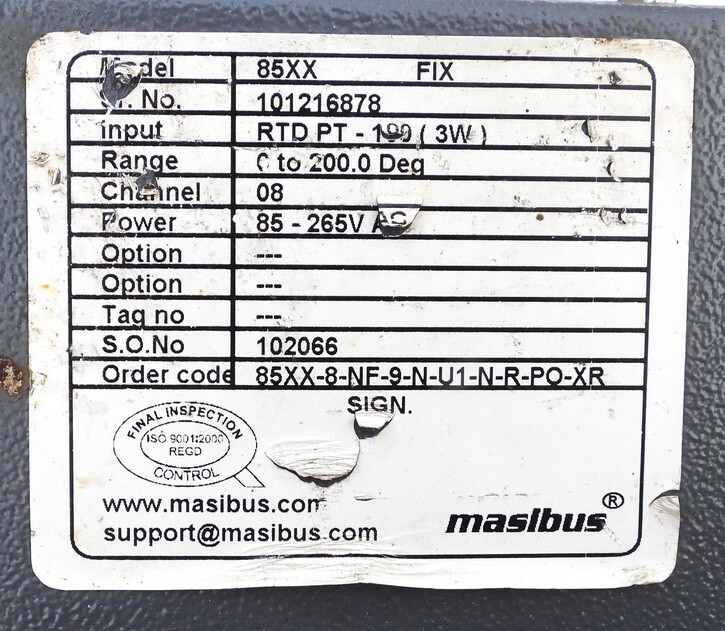 MASIBUS MODEL 85XX FIX 24CHANNEL DIGITAL TEMPERATURE SCANNER CONTROLLER