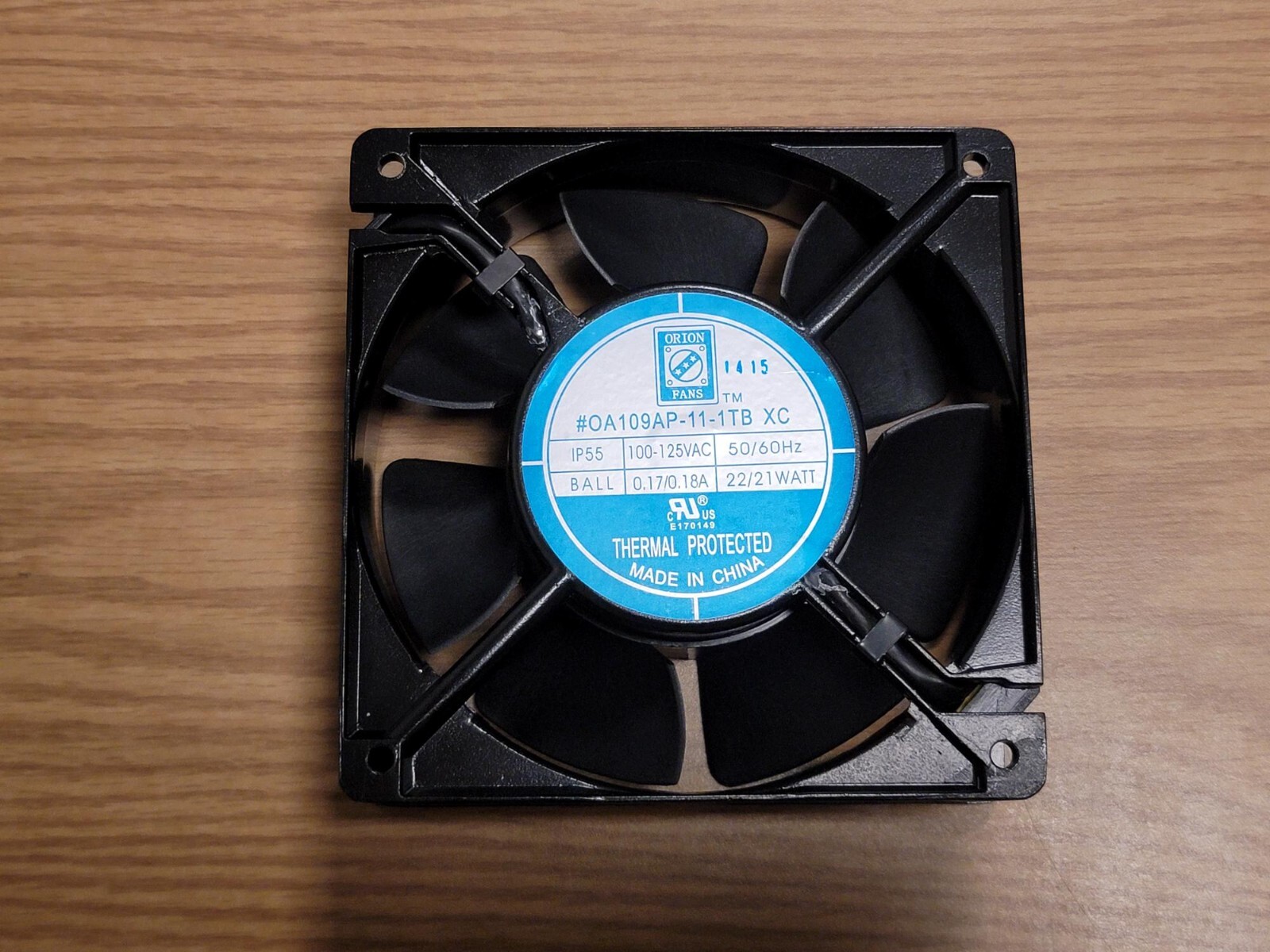 ORION FANS OA109AP-11-1TBXC IP55 115VAC 60Hz 22W Ball Bearing Axial Fan 131 CFM