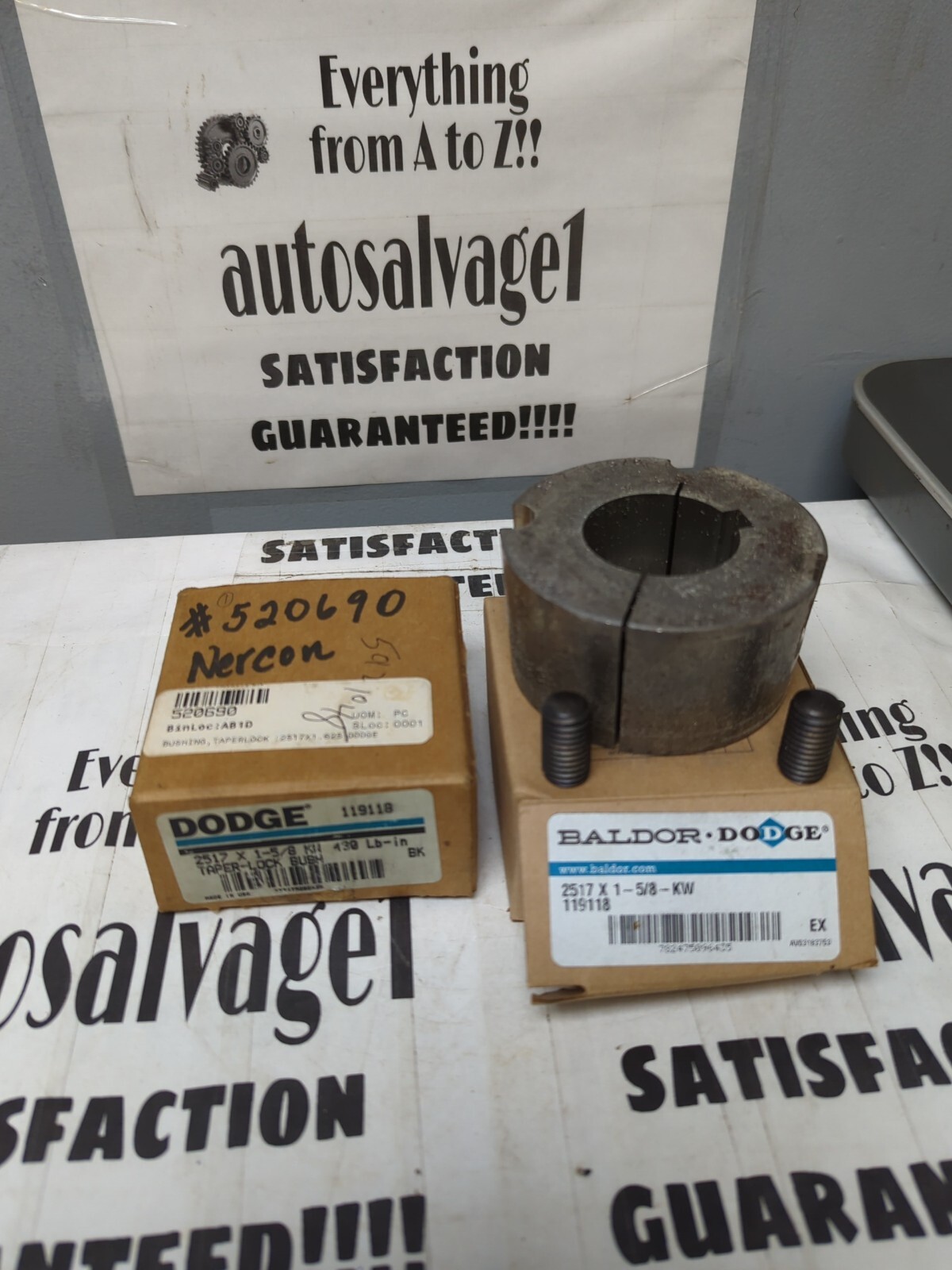 BALDOR DODGE,119118 2517X1-5/8-KW,TAPER-LOCK BUSHINGS LOT OF 2 NOS