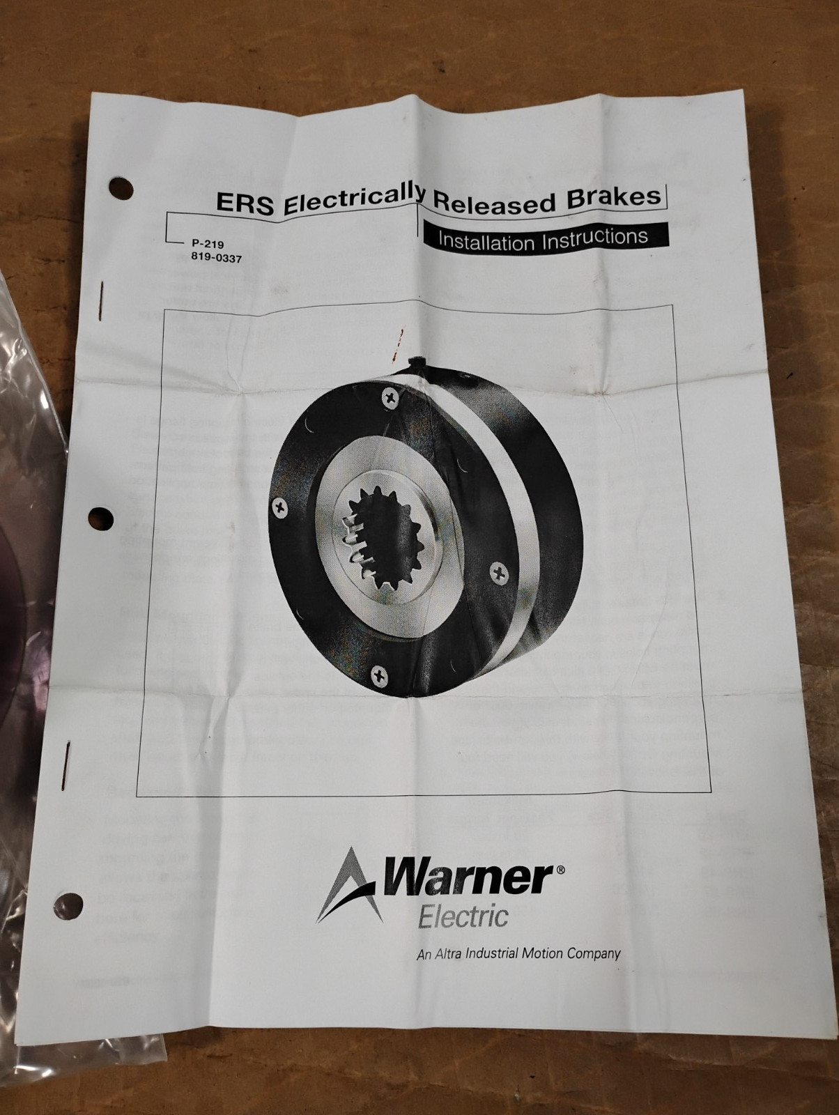 Warner ERS-57 Electrically Released Brakes / Holding Brake 24VDC – 5153-170-003