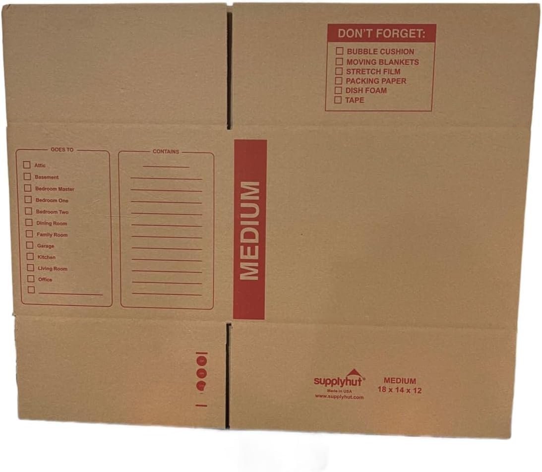 Medium Moving Boxes 18x14x12 with Handles (20 Pack) – 32 ECT Cardboard…