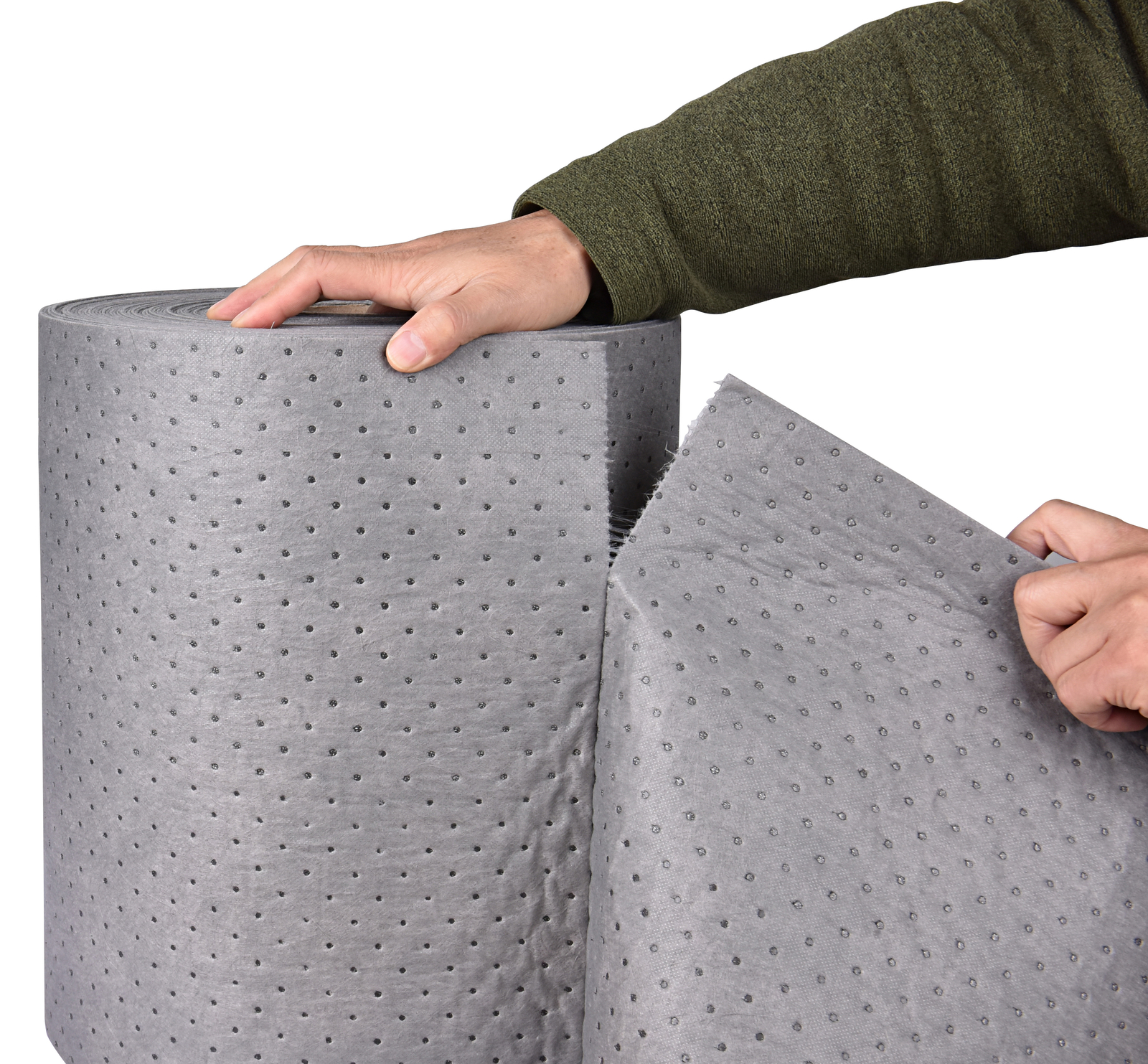 LT010 Gray Oil-Cleanup Premium Heavyweight Absorbent Mat Roll,Absorbs Oils