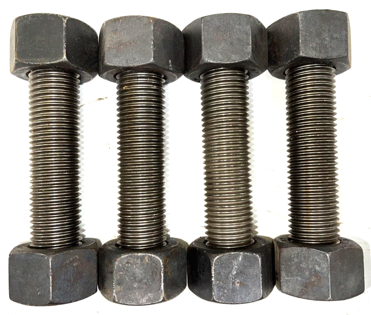 ALLOY STEEL ALL THREAD ROD B7 GRADE 1-1/8″-8 X 6″ SIZE W/ NUTS LOT OF 4**