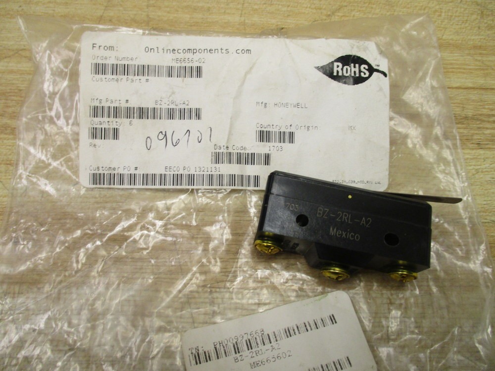 Honeywell BZ-2RL-A2 Microswitch Basic Switch BZ2RLA2 (Pack of 3)