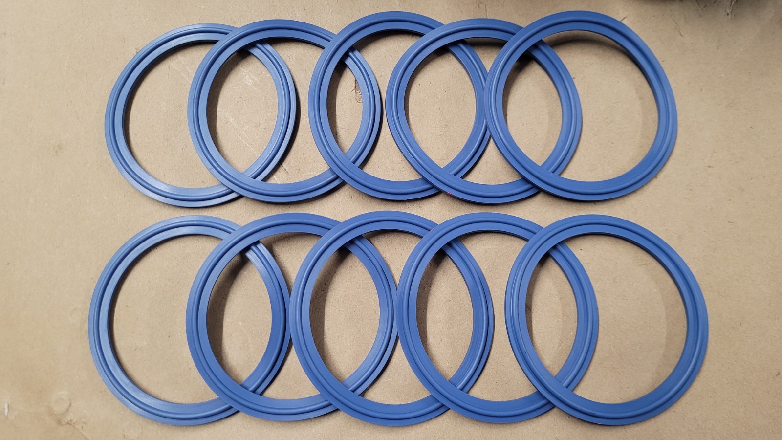Lot Of 10 Blue EPDM Water & Steam Resistant Metal Detectable 3″ OD Tube Gaskets