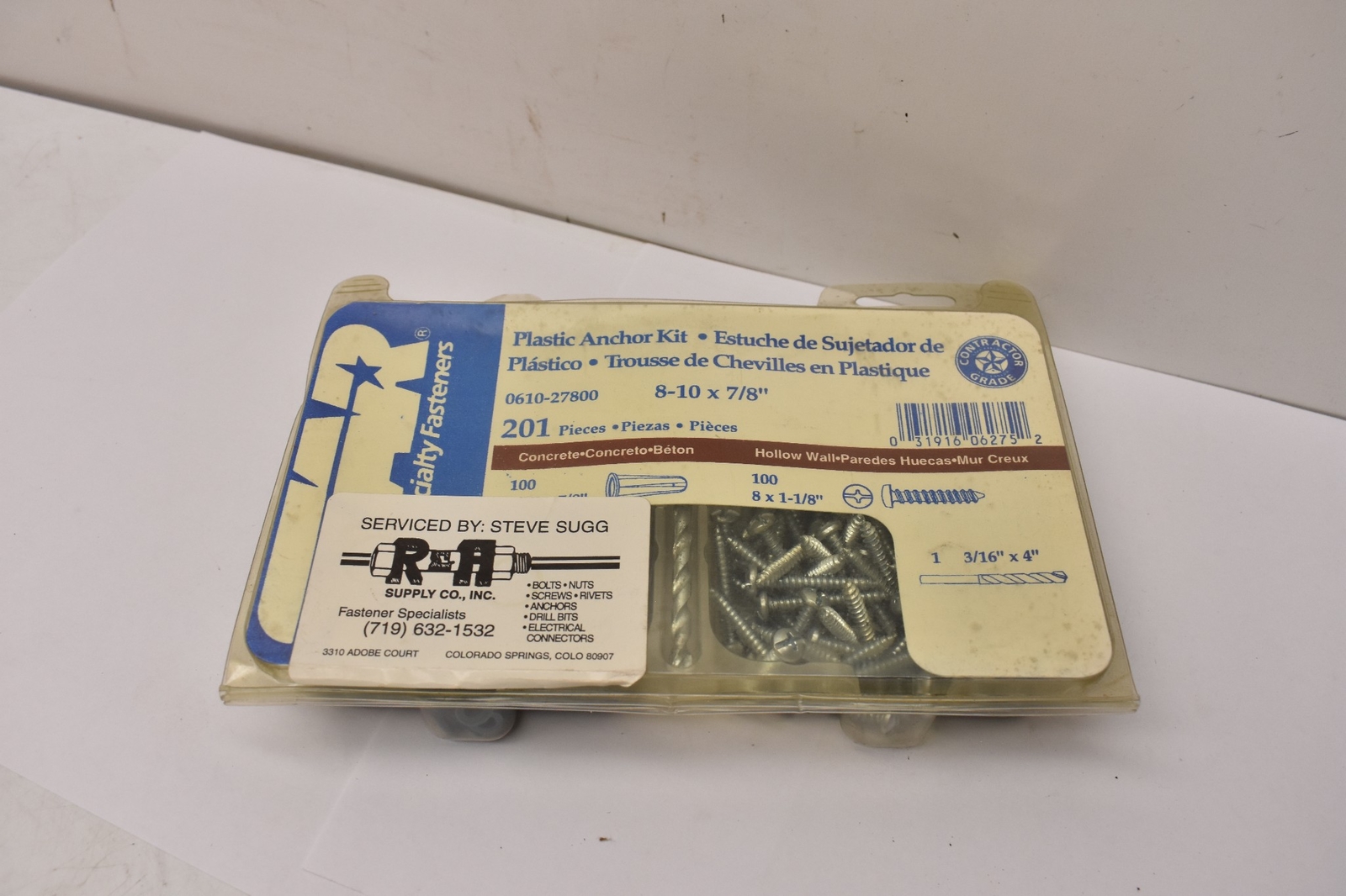 Star 0610-27800 Specialty Fasteners Plastic Anchor Kit 8-10 X 7/8″ 201 Pieces
