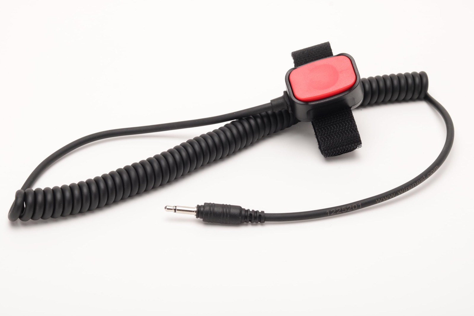 Wirenest® Aviation PTT Button with Strap – Inline Push-to-Talk Switch 3.5mm