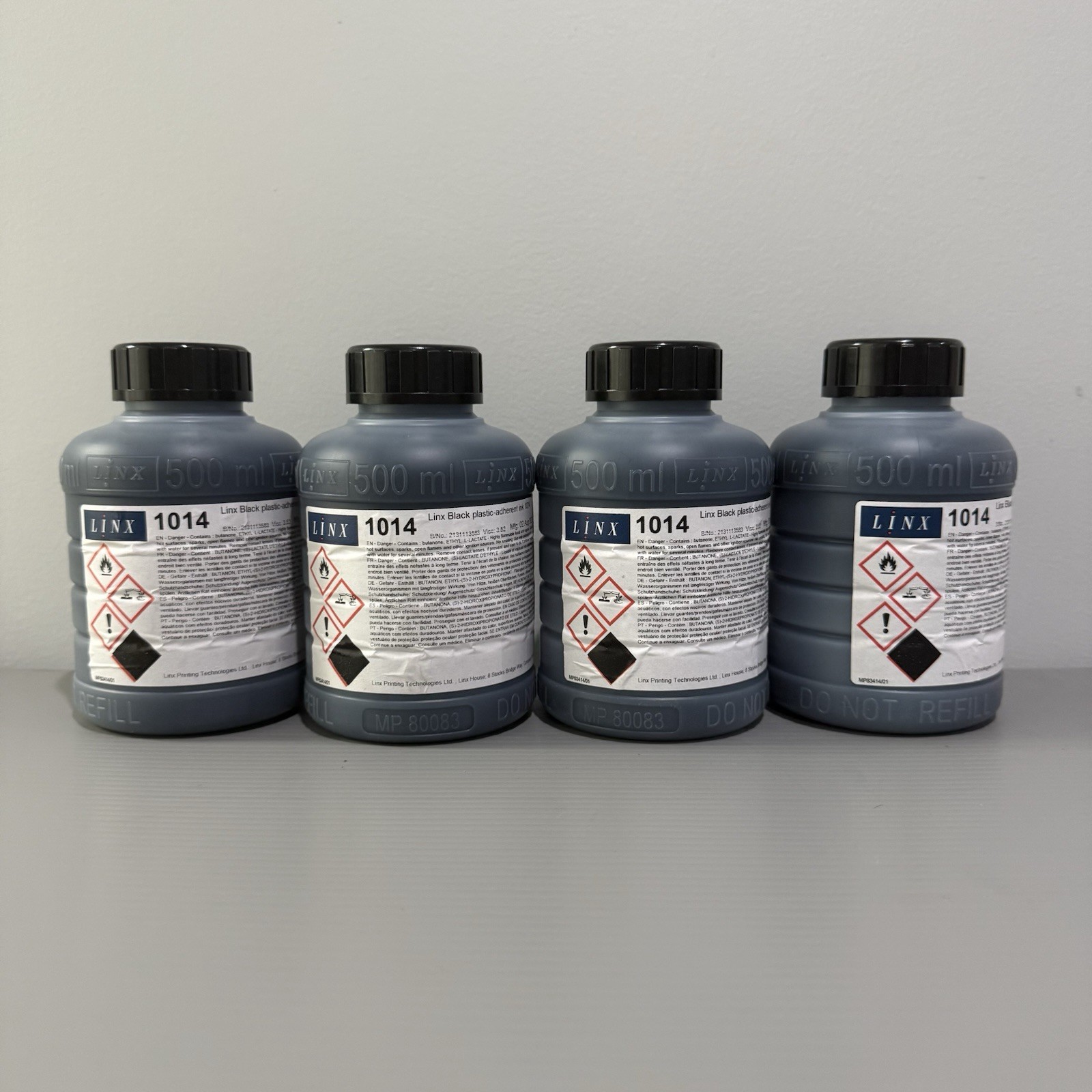 Linx AS9 1014 Black Plastick-adherent ink 1014 Exp Nov 2022 Lot of 4