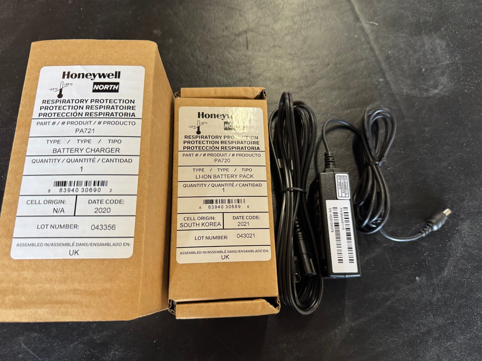 Honeywell North Battery Pack PA720 Battery Charger PA721 & Power cord