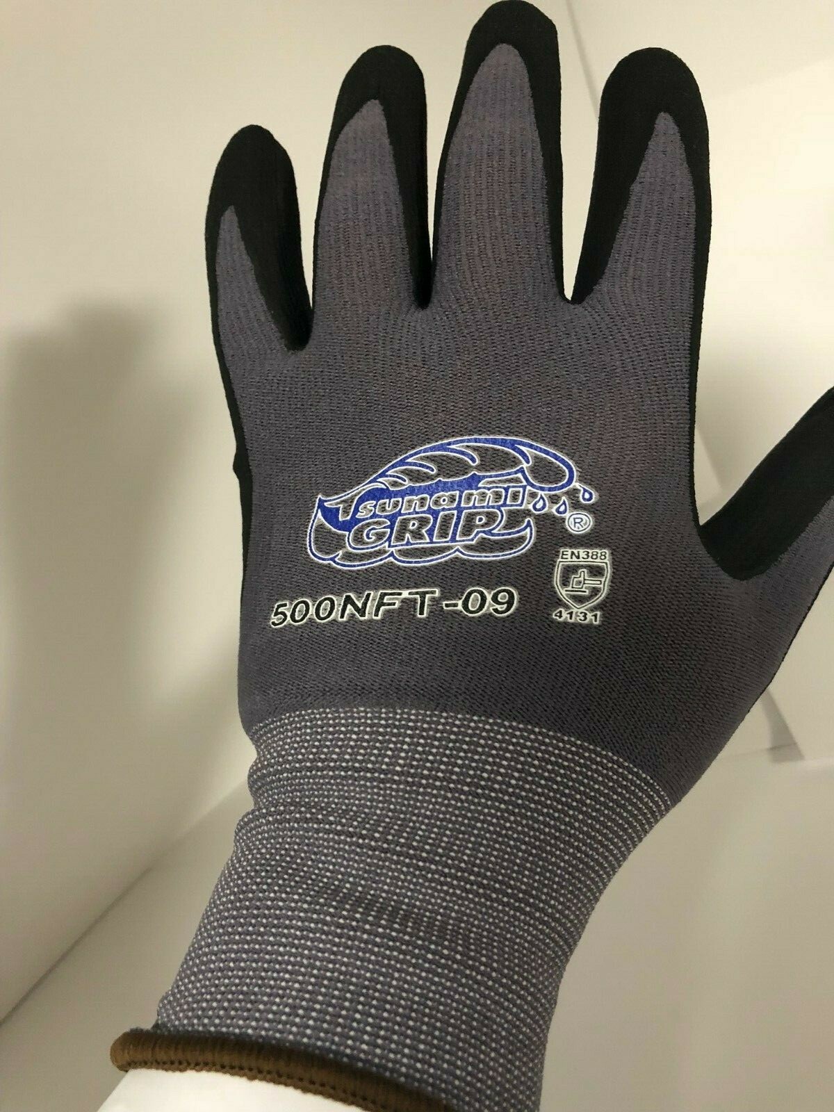 12 Pair of 500NFT 08M Tsunami Grip, Nitrile Palm Dipped Work Gloves,SHIPS FREE