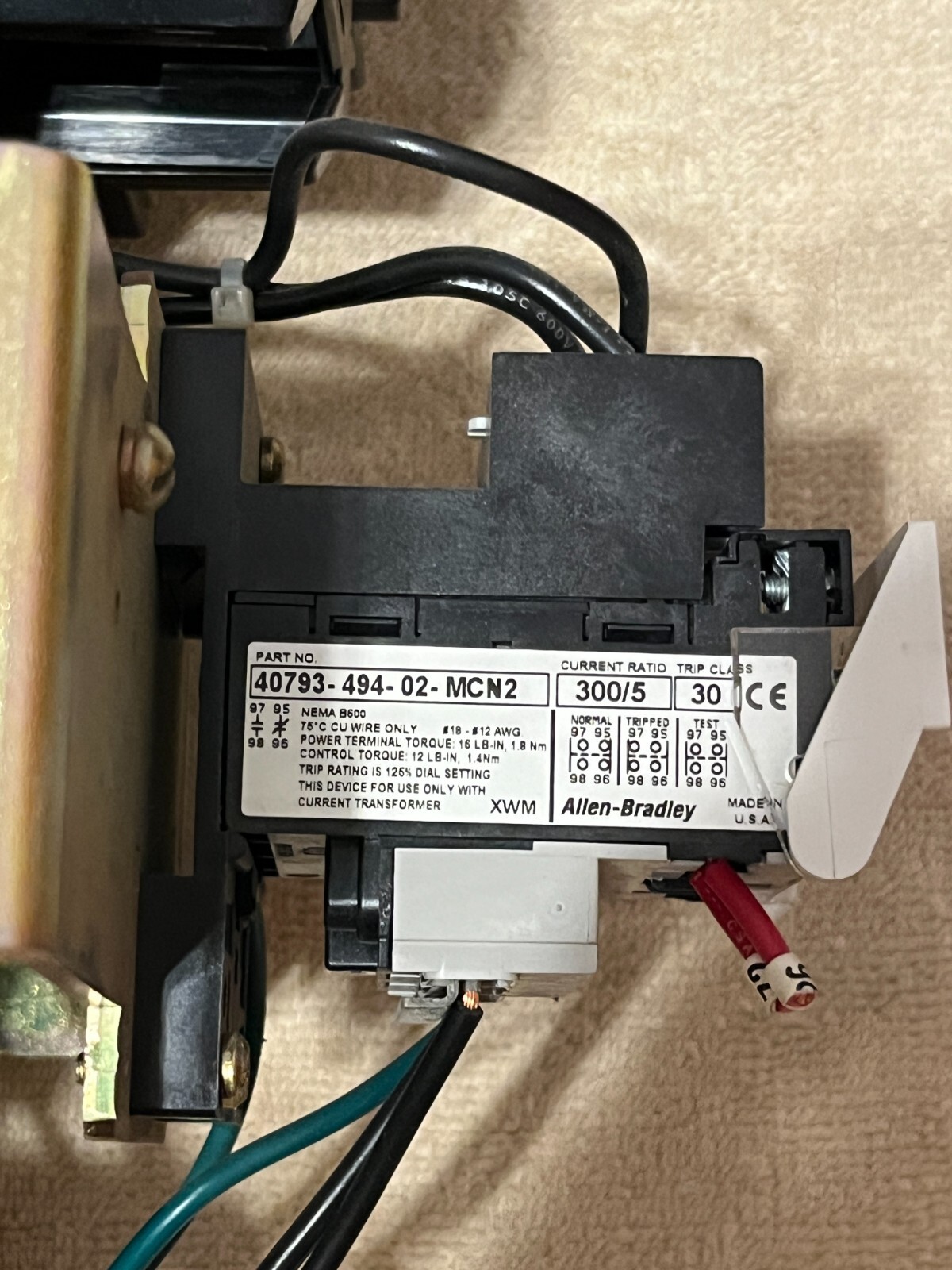 Allen Bradley 509-FOD Size 5 Nema Starter 3PH 509-FOD-A3N, SER L, 270Amp, 600VAC