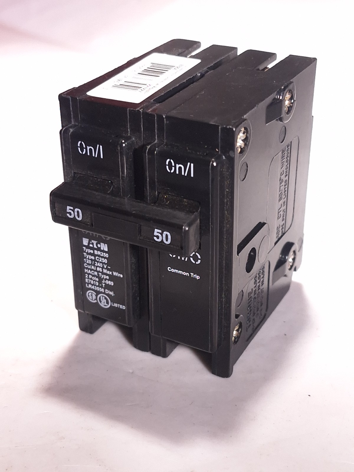 EATON CUTLER HAMMER BR250 CIRCUIT BREAKER 50A 2P 120/240V 50/60Hz – 6 AVAILABLE