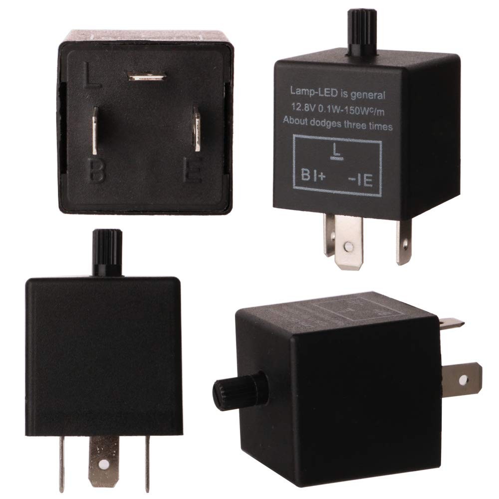 12V 3 Pin LED Flasher Relay for Motorcycle Turn Signals Adjustable, 6