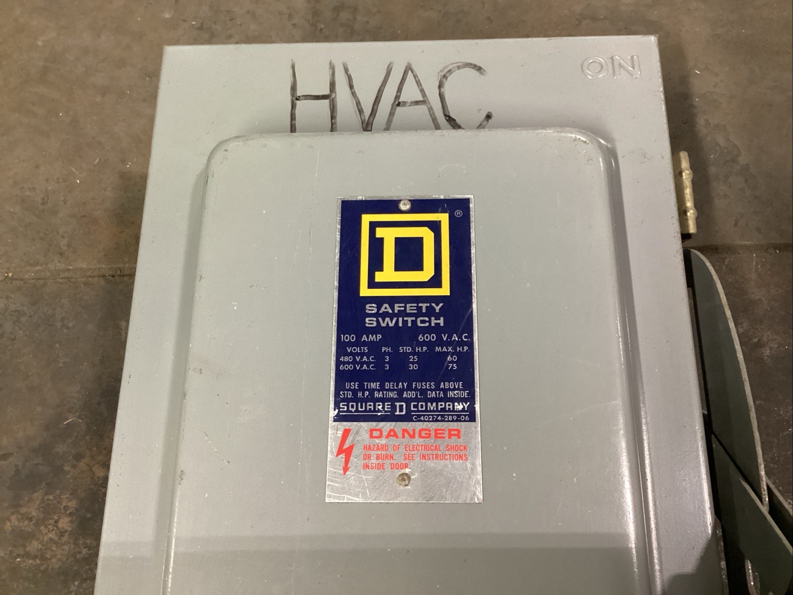 SQUARE D SAFETY SWITCH H-363AWK 100AMP 600V RAINTIGHT #812E101PR6*CO