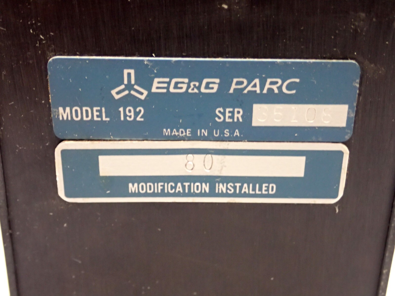EG&G PARC 192 VARIABLE FREQUENCY LIGHT CHOPPER w/ MODIFICATION 80 TESTED