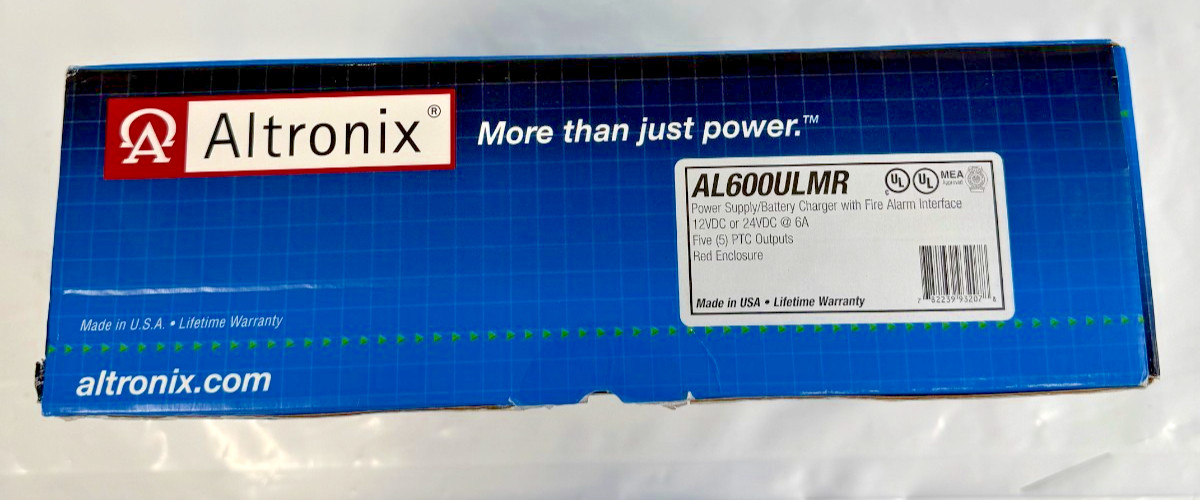 ALTRONIX AL600ULMR Power Supply/Battery Charger Fire alarm interface 12/24VDC