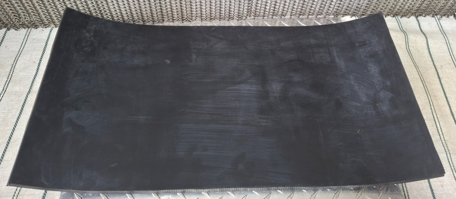 Heavy Rubber Sheet Matte Black Thick Rubber 24.5 x 12-1/8 x 1/2″